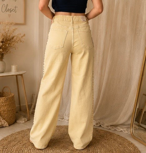 Jean wide leg clouté femme My Sweet Closet