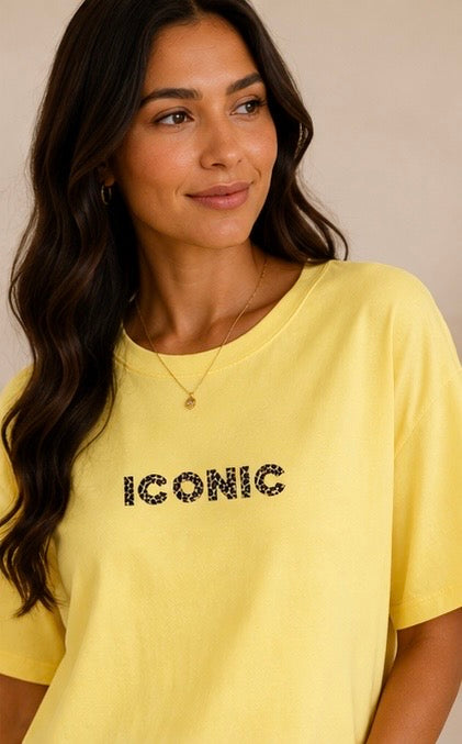 T-shirt iconic femme jaune imprimé léopard My Sweet Closet