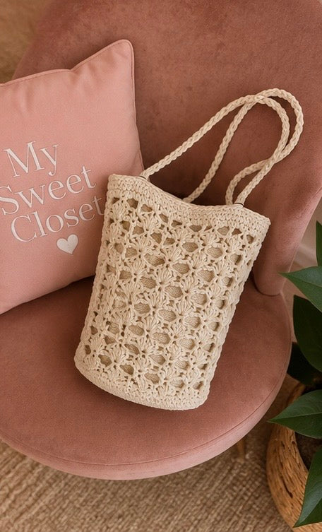 Sac seau en crochet écru - Esprit bohème My Sweet Closet