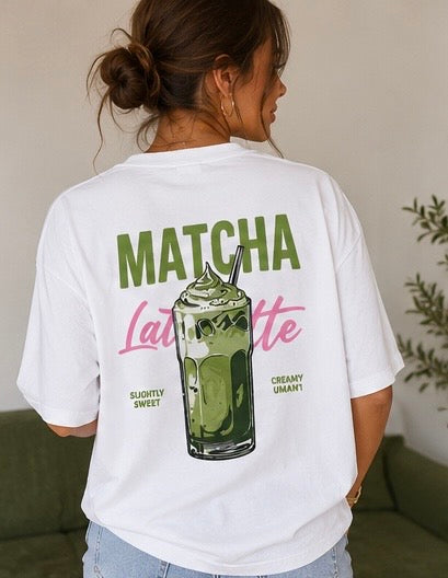 T-shirt Matcha Latte Oversize blanc My Sweet Closet