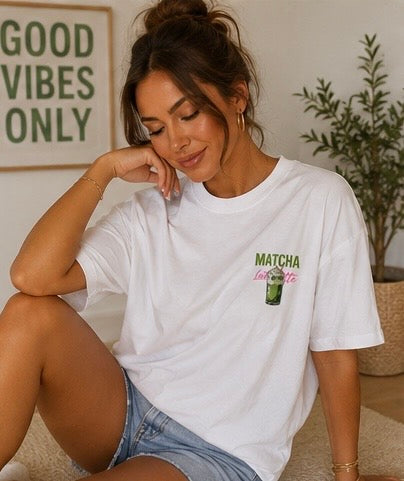 T-shirt Matcha Latte Oversize blanc My Sweet Closet