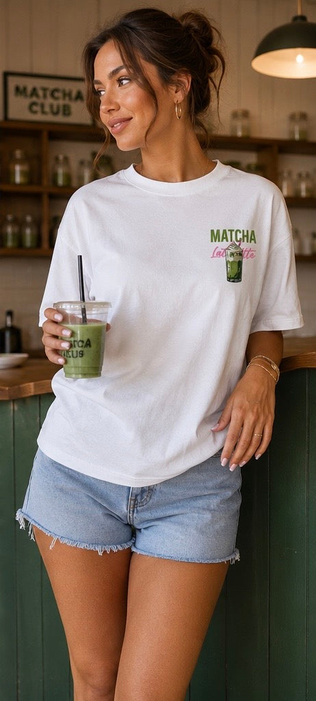 T-shirt Matcha Latte Oversize blanc My Sweet Closet