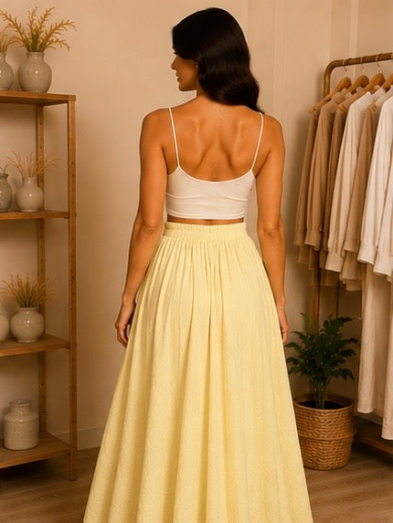 Jupe longue ample en coton - Chocolat My Sweet Closet