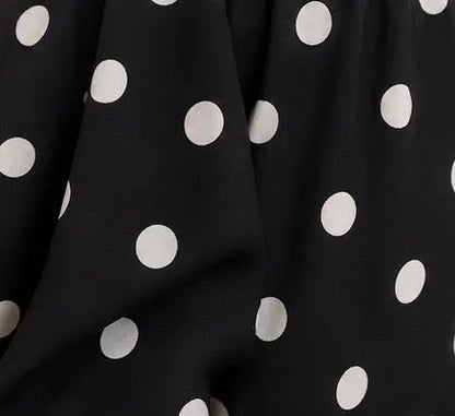 Pantalon palazzo noir à pois blanc - Taille unique (34 à 40) My Sweet Closet