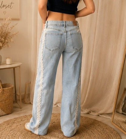 Jean wide leg dentelle femme My Sweet Closet