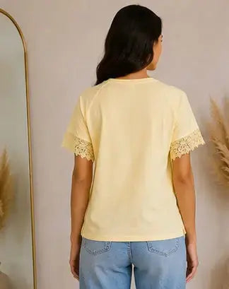 T-shirt jaune à manches dentelle My Sweet Closet