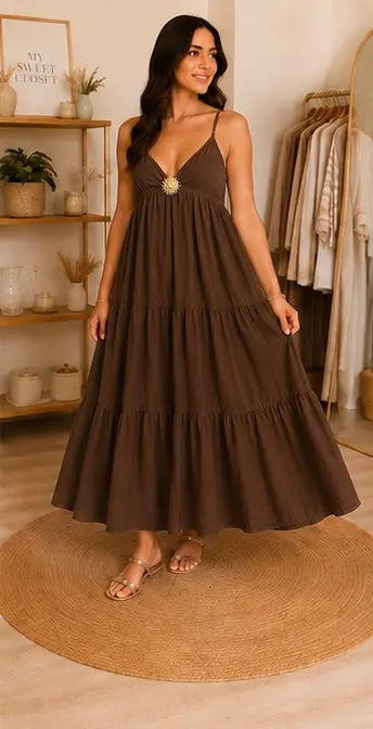 Robe longue bijou soleil - Taille unique (34 à 42) My Sweet Closet